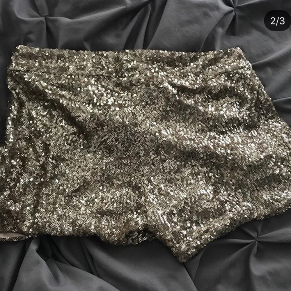 Gold sequin shorts